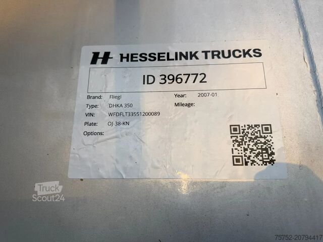 Kiper tovornjak Fliegl 55m3 Blaaskipper/Schleuse Liftas 2 tussenschotten