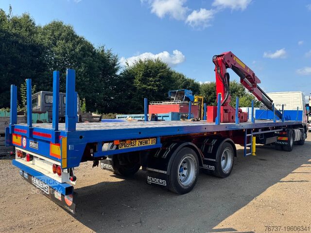 Remorque à plate-forme Renders **CRANE PALFINGER PK4500A-STEERING AXXLE**
