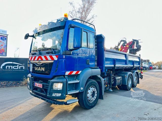 Grue montée sur camion MAN TGS 26.420 Selbstlader Kran Kipper 2xBordmatik