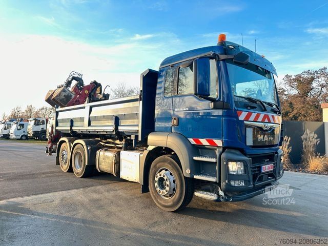 Grue montée sur camion MAN TGS 26.420 Selbstlader Kran Kipper 2xBordmatik