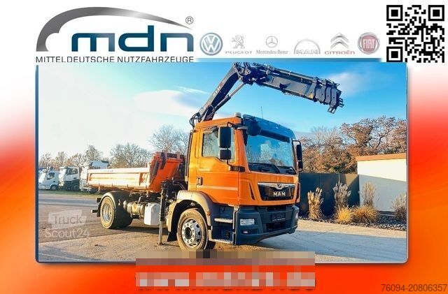 Camion benne MAN TGS 18.290 4x2 Kipper KRAN 12m FUNK AHK