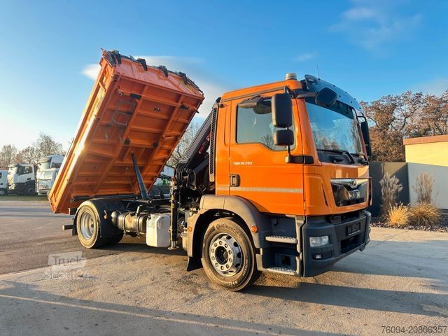 Camion benne MAN TGS 18.290 4x2 Kipper KRAN 12m FUNK AHK