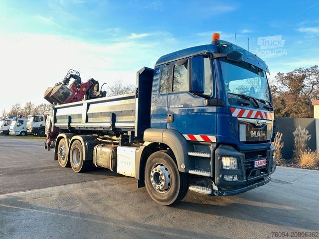 Camion benne MAN TGS 26.420 Selbstlader Kran Kipper 2xBordmatik