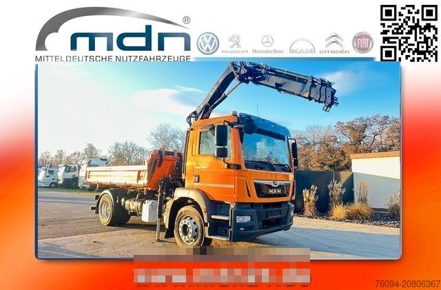 Camion-benne tricar MAN TGS 18.290 4x2 Kipper KRAN 12m FUNK AHK