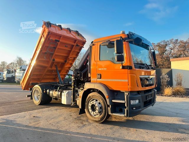 Camion-benne tricar MAN TGS 18.290 4x2 Kipper KRAN 12m FUNK AHK