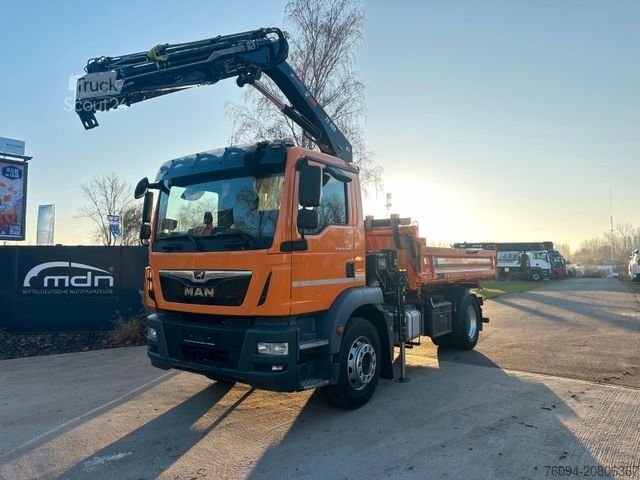 Camion-benne tricar MAN TGS 18.290 4x2 Kipper KRAN 12m FUNK AHK