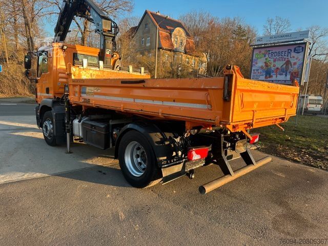 Camion-benne tricar MAN TGS 18.290 4x2 Kipper KRAN 12m FUNK AHK