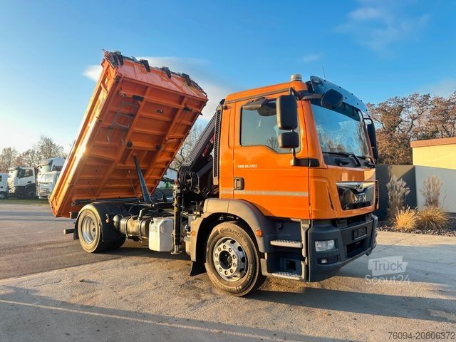 Camion benne MAN TGS 18.290 4x2 Kipper KRAN 12m FUNK AHK