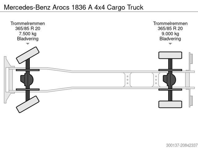 Tarpaulin Mercedes-Benz Arocs 1836 A 4x4 Cargo Truck