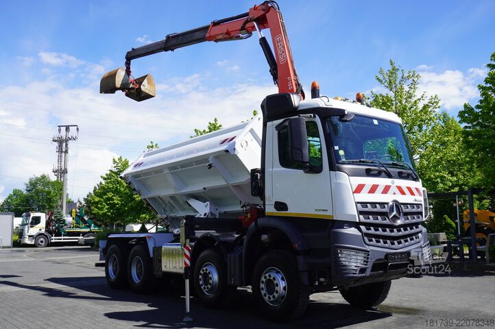 2-сторонній самоскид Mercedes-Benz Arocs 3236 8x4 / HDS Fassi F155A.0.22