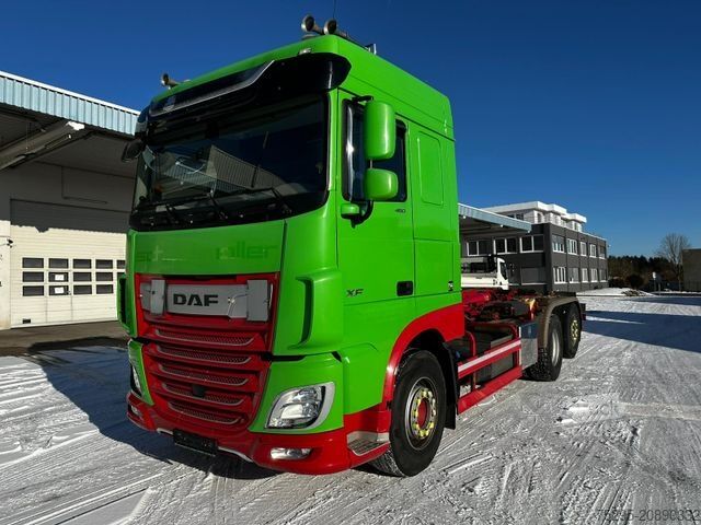 Camión portacontenedores de gancho DAF XF 480 SC Meiller Funk Lift + Lenkachse Retarder