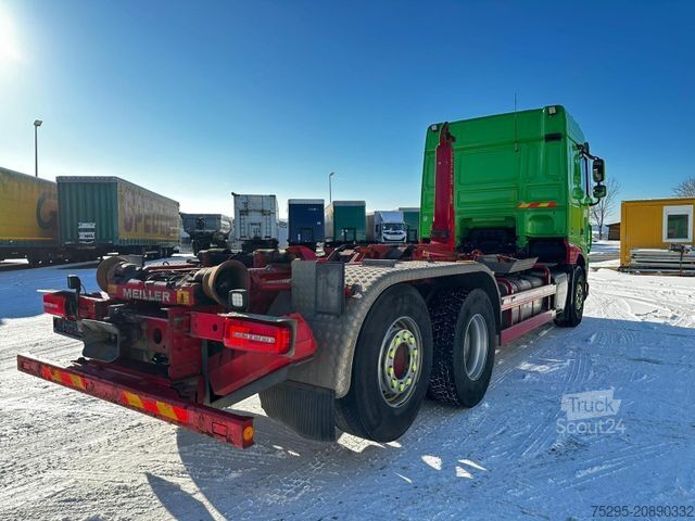 Camión portacontenedores de gancho DAF XF 480 SC Meiller Funk Lift + Lenkachse Retarder