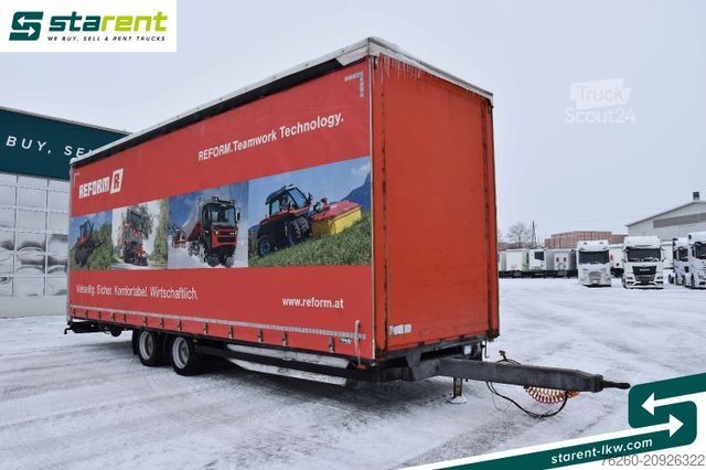 Remorcă deschisă cu prelată  Gföllner Tandemanhänger Bordwände Rampen 2 Achs