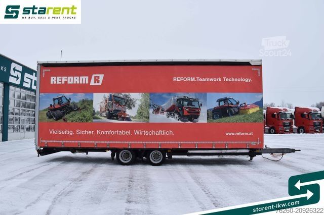 Remorcă deschisă cu prelată  Gföllner Tandemanhänger Bordwände Rampen 2 Achs