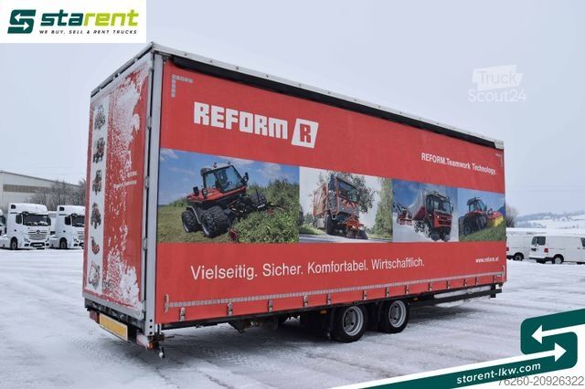 Remorcă deschisă cu prelată  Gföllner Tandemanhänger Bordwände Rampen 2 Achs