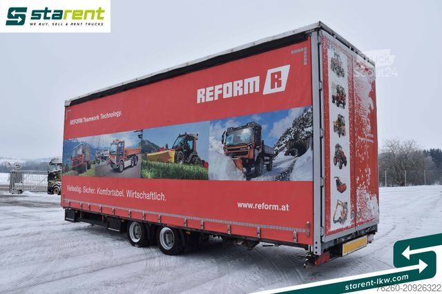 Remorcă deschisă cu prelată  Gföllner Tandemanhänger Bordwände Rampen 2 Achs