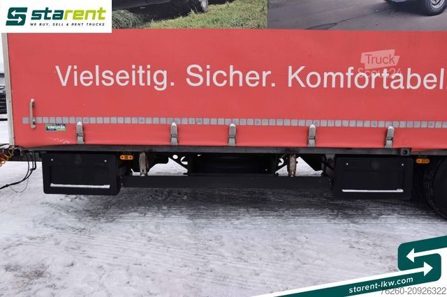 Remorcă deschisă cu prelată  Gföllner Tandemanhänger Bordwände Rampen 2 Achs