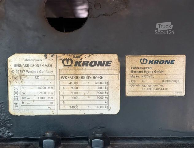 Kühlauflieger KRONE SD THERMO KING SLX300 DISC BRAKES LIFT AXLE 1340