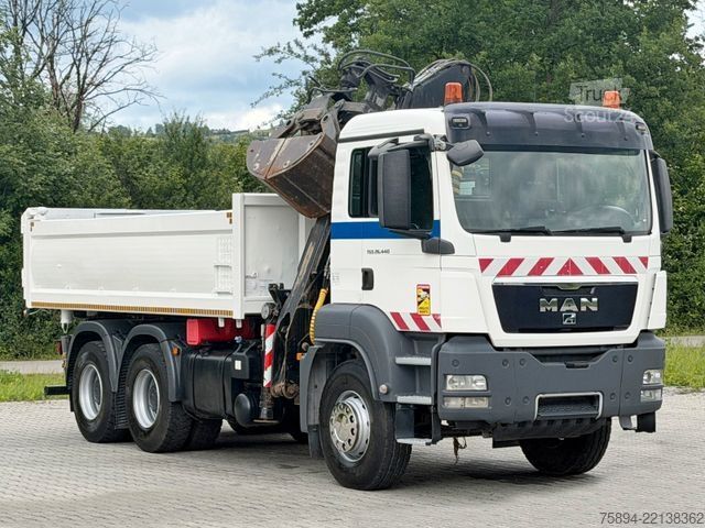 Γερανός τοποθετημένος σε φορτηγό MAN TGS 26.440*KIPPER 5,20 m + LHO L140NZ * 6x4 *TOP