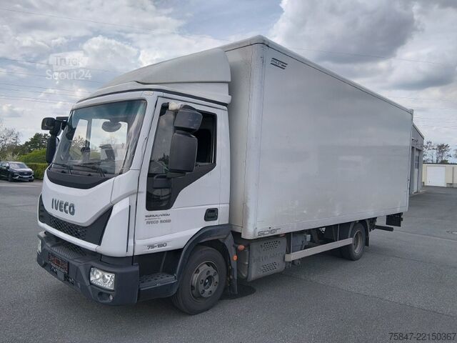 Camion caisson Iveco EuroCargo ML 75 E 19/P LBW Türe im Koffe