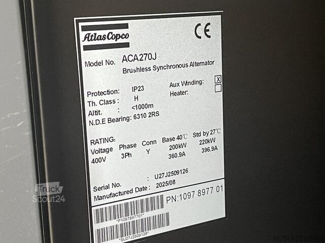 Granulats Atlas Copco QES 250 CUD 50HZ 100V CE