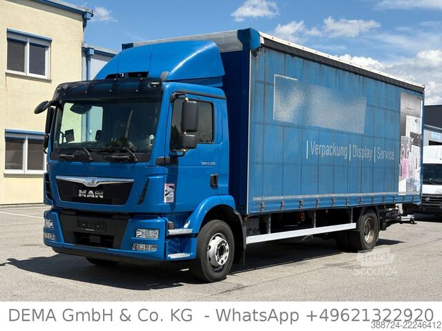 Plattewagen met zeil MAN TGM 15.290*E6b*LBW*Klima*Navi*Edschaverdeck*
