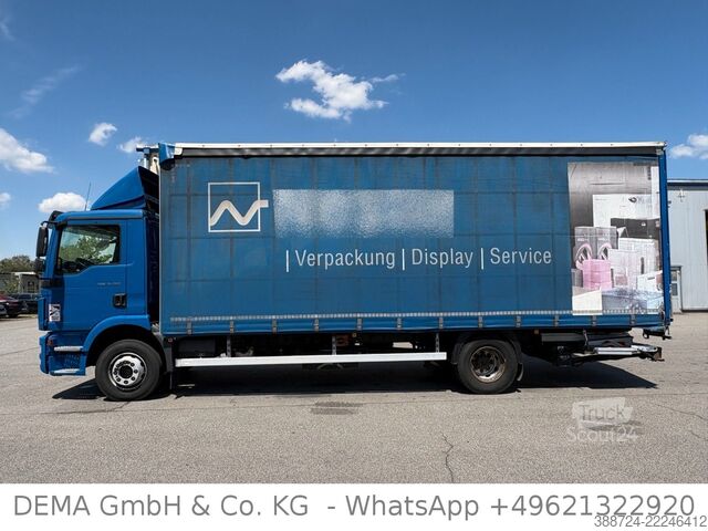 Plattewagen met zeil MAN TGM 15.290*E6b*LBW*Klima*Navi*Edschaverdeck*