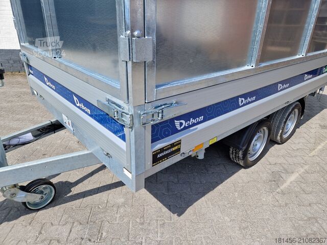 Tipper- three-way trailershop riesig Debon PW 3.6 mit Bordwandaufsatz elektro