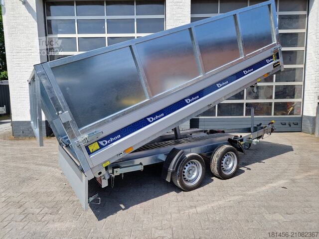 Tipper- three-way trailershop riesig Debon PW 3.6 mit Bordwandaufsatz elektro