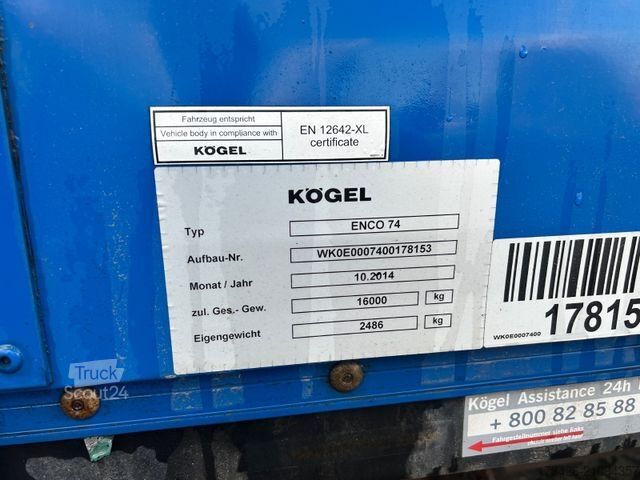 Open trailer with tarp KÖGEL AW 18 mit Pritsche Edscha BPW ET 120