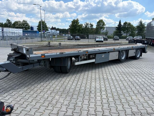 Remorque à plate-forme Vlastuin 30T Vlakke aanhanger + Containerbanen 80CM Hoog...