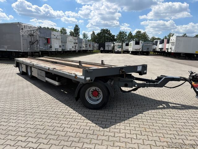 Remorque à plate-forme Vlastuin 30T Vlakke aanhanger + Containerbanen 80CM Hoog...