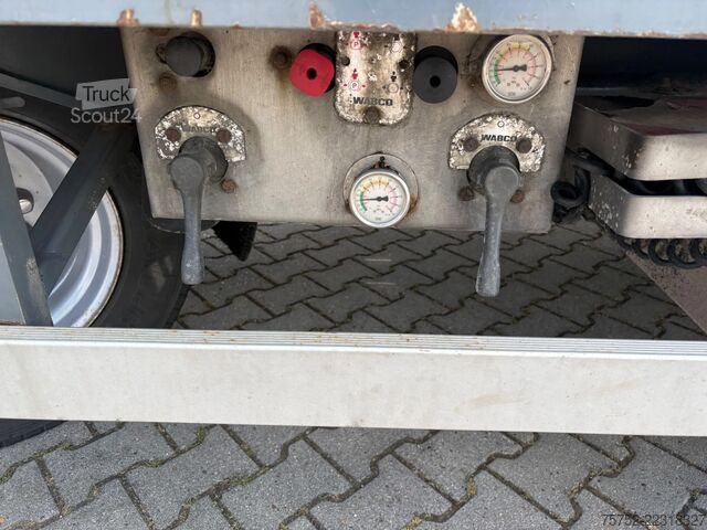 Remorque à plate-forme Vlastuin 30T Vlakke aanhanger + Containerbanen 80CM Hoog...