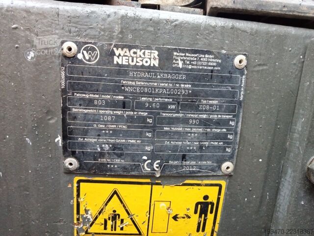 Μίνι εκσκαφέας < 7t Wacker Neuson 803RD