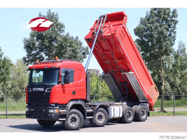 Kiper tovornjak Scania R580 V8 8X4 RETARDER BIG AXLES FULL STEEL EURO 6