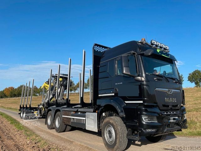 Logging truck MAN TGS 33.520*TAJFUN HOLZLADEKRAN-FUNK*STAHLSCHEMEL