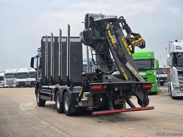 Camion forestier MAN TGS 33.520*TAJFUN HOLZLADEKRAN-FUNK*STAHLSCHEMEL
