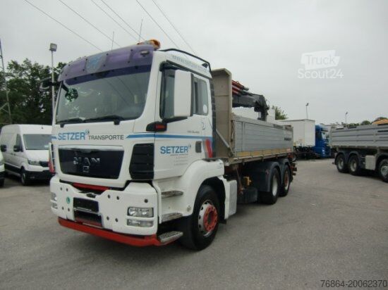 Autocamion basculant tridirecțional MAN TGS 26.400 3-SEITENKIPPER, 6X2-2 LENKACHSE HIAB 144ES -3DUO