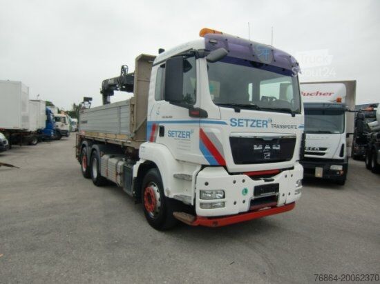 Autocamion basculant tridirecțional MAN TGS 26.400 3-SEITENKIPPER, 6X2-2 LENKACHSE HIAB 144ES -3DUO
