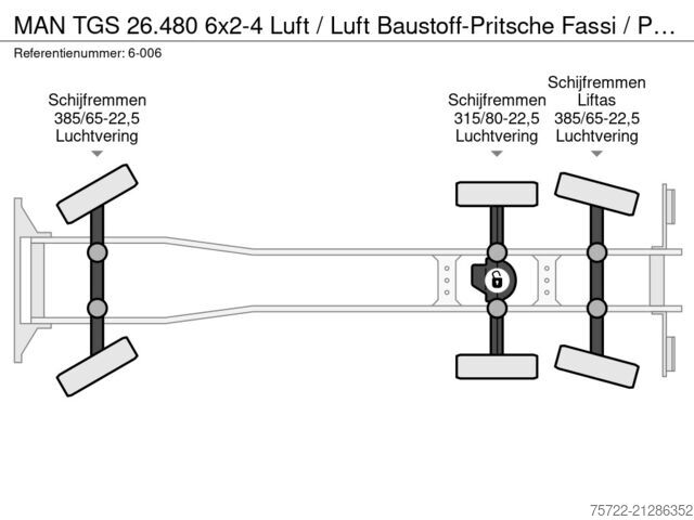 Platforma de încărcare MAN TGS 26.480 6x2-4 Luft / Luft Baustoff-Pritsche ...