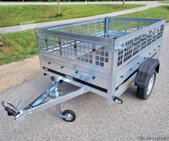 Auto prikolica Martz Kastenanhänger 201cm x 126cm Anhänger mit Gitteraufsatz 750kg
