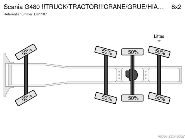 Standard-SZM Scania G480 !!TRUCK/TRACTOR!!!CRANE/GRUE/HIAB 105TM!!T...