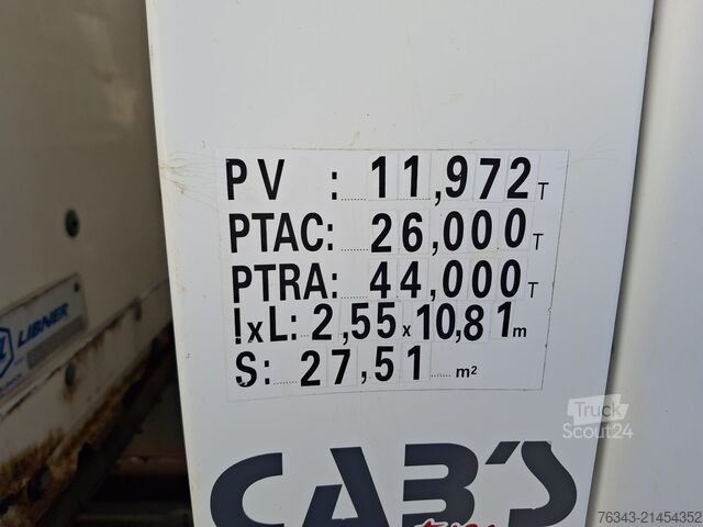 Camion plateau avec bâche RENAULT D26 WIDE 380 - 6X2 - E6 - RETARDER