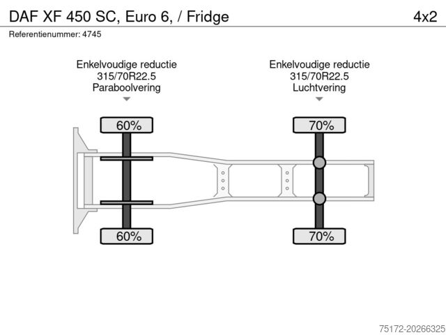 Standaard-SZM DAF XF  450 SC, Euro 6, / Fridge