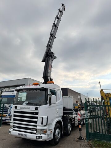 Open laadbak Scania 114C-380 8x4 PRITSCHE + KRAN HIAB 700 E-5 - PLA...