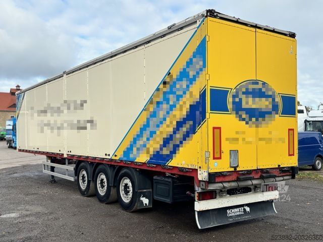Mozgópadlós félpótkocsi SCHMITZ CARGOBULL SW 24 90 m³*ALCOA*SAF*Podest*Plane*Seitentüren