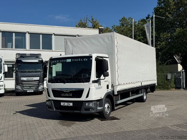 Camion plateau avec bâche MAN TGL 12.220 Plane AHK 6,1 m Luft Klima LBW