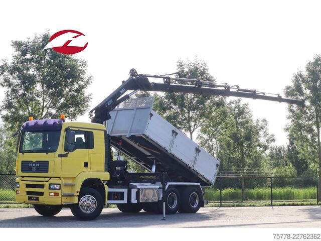 Самосвал с кран MAN TGA 33.480 | 6X4 | HIAB 166E-5 | KIPPER | FULL ...