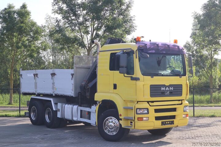 Самосвал с кран MAN TGA 33.480 | 6X4 | HIAB 166E-5 | KIPPER | FULL ...