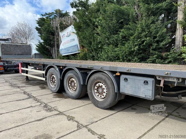 Working platform semitrailer FRUEHAUF Flatbed trailer 3 Axle SAF front Lift axle